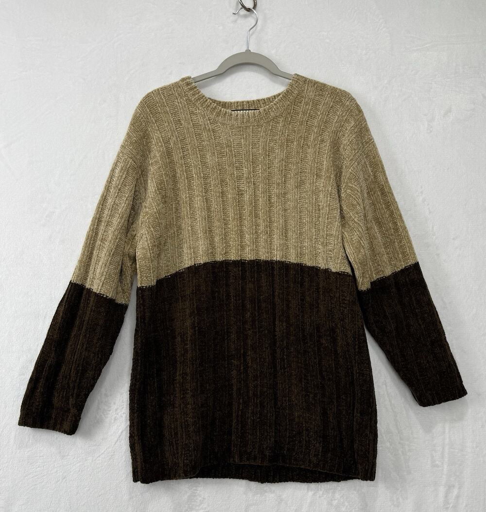 Forenza 90s Brown Color Block Women’s Sweater Size Medium
